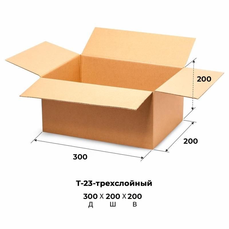 превью Гофрокороб 300×200х200 картон Т23С бурый 10 шт./уп