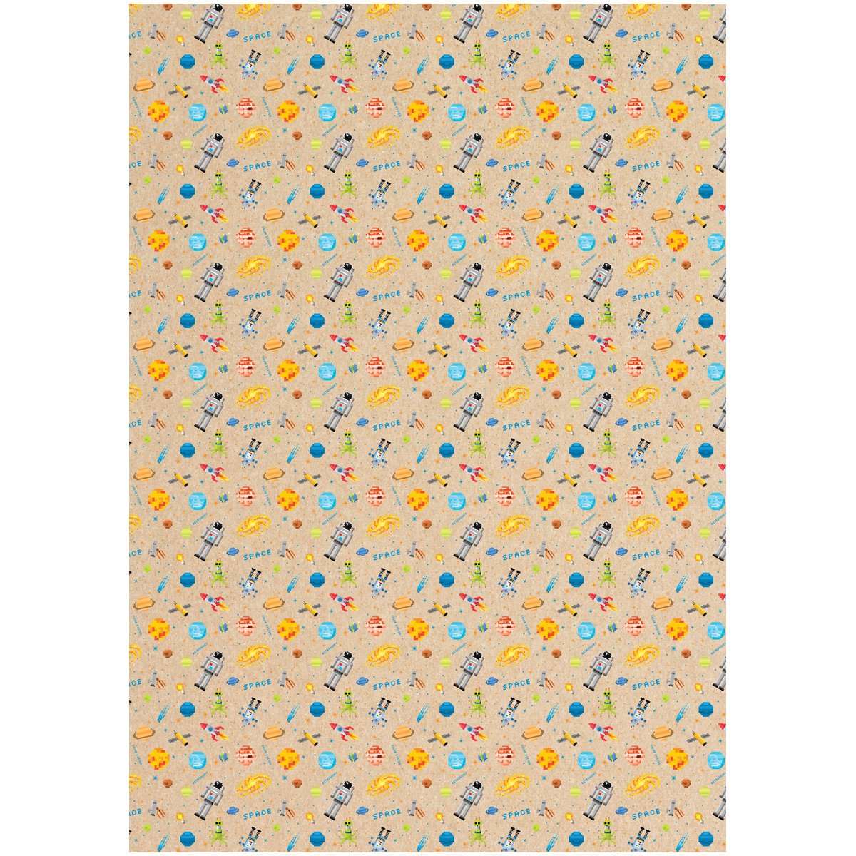 Упаковочная бумага крафт 70×100см, MESHU «Космос», 70г/м2