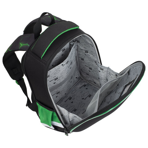 Ранец BRAUBERG KIDS START, 1 отделение, 2 кармана, «Green ball», 35×26х13 см