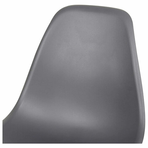 Стулья BRABIX «Eames CF-010», КОМПЛЕКТ 4 шт., пластик серый, опоры дерево/металл, 532632