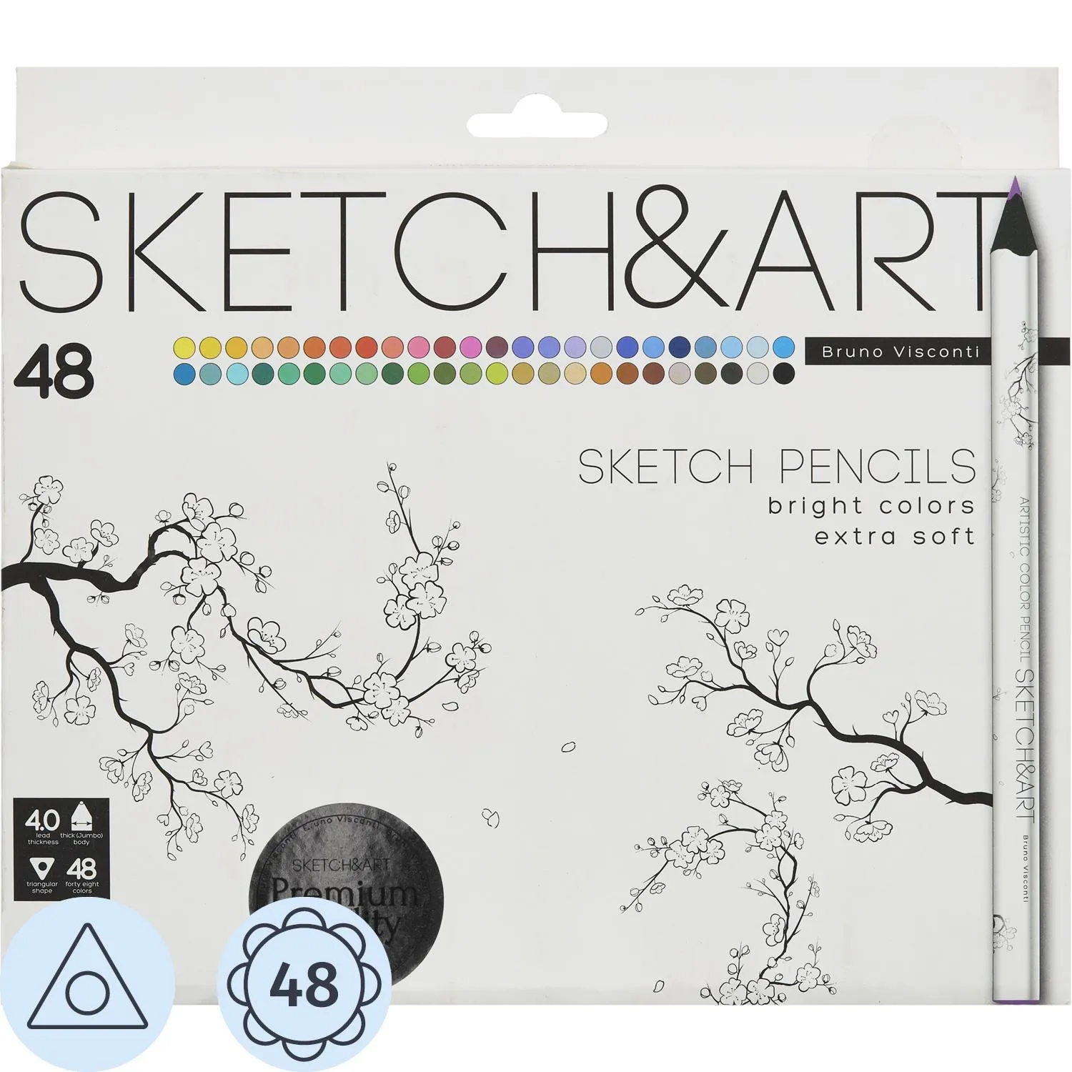 превью Карандаши цветные SKETCH&ART 48 цветов трехгранные