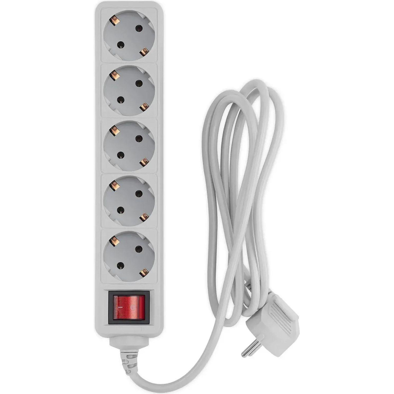 превью Сетевой фильтр PC Pet AP01006-1.8-G 1.8м (5 розеток) серый (пакет)