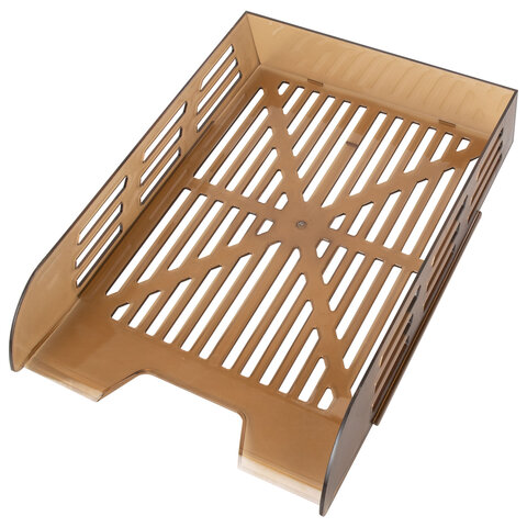 Лоток горизонтальный для бумаг BRAUBERG ECO, 330×245х65 мм, сетчатый, дымчатый