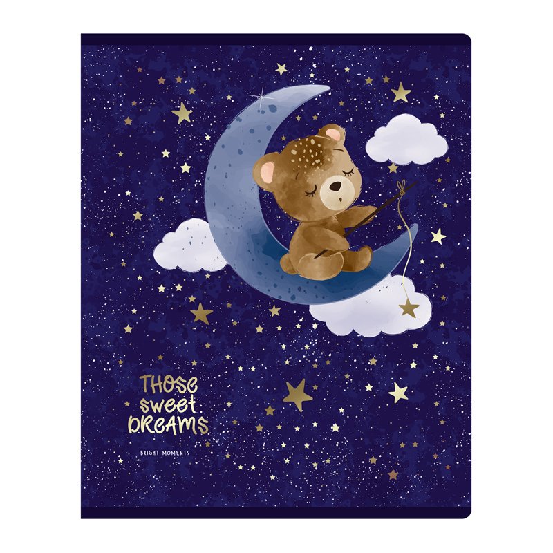 Тетрадь 48л., А5, клетка BG «Sweet dreams», тиснение фольгой