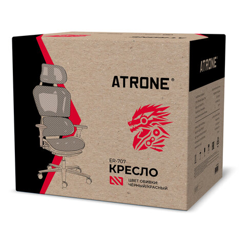 Кресло ATRONE «Optimus ER-707»адаптивный механизм со слайдеромсеткачерный/красный532968