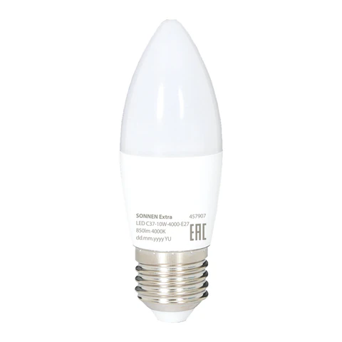 Лампа светодиодная SONNEN EXTRA, 10 (85) Вт, Е27, свеча, нейтральный белый, 30000 ч, LED C37-10W-4000-Е27