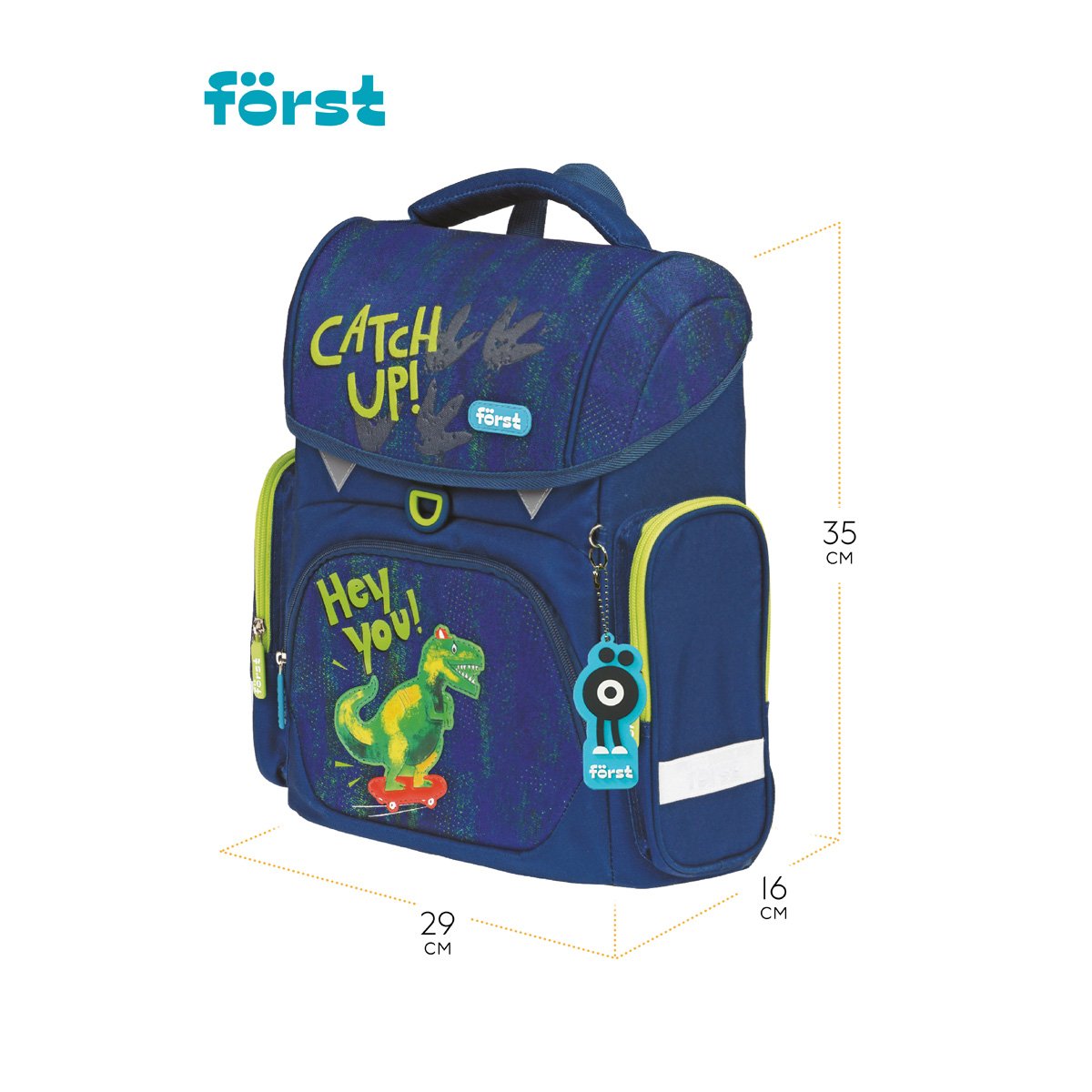 Ранец Först F-Set «Catch up», 35×29×16 см, 1 отделение, 3 кармана, анатомическая спинка, пенал, мешок для обуви