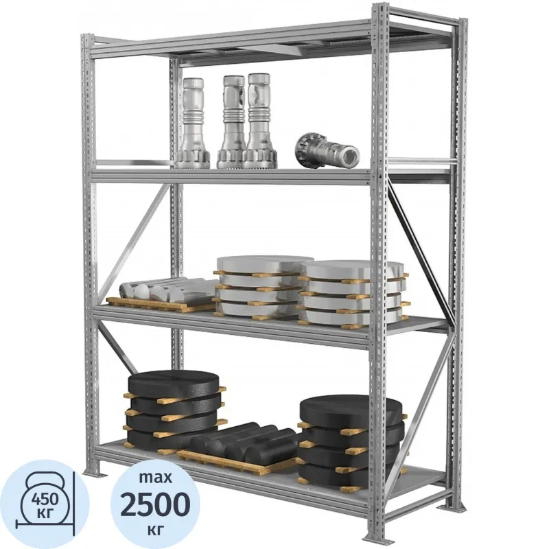 Стеллаж металлический Практик Ms Pro 200/180x60/4 (4 полки, 1912x600x2000 мм)