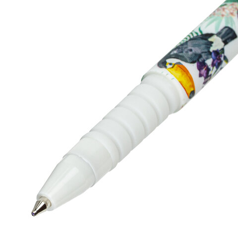 Ручка шариковая BRAUBERG SOFT TOUCH GRIP «TOUCAN», СИНЯЯ, мягкое покрытие, узел 0.7 мм