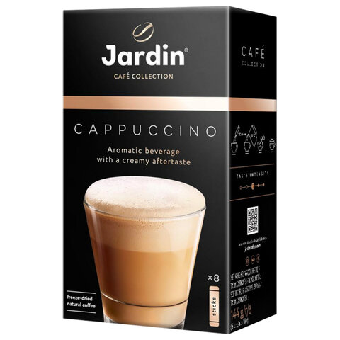 Кофе порционный растворимый Jardin 3 в 1 Cappuccino 8 пакетиков по 18 г ...