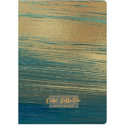 Блокнот Gold Collection А5 96л, клетка, обл. тв. картон, сшивка, резинка. гол