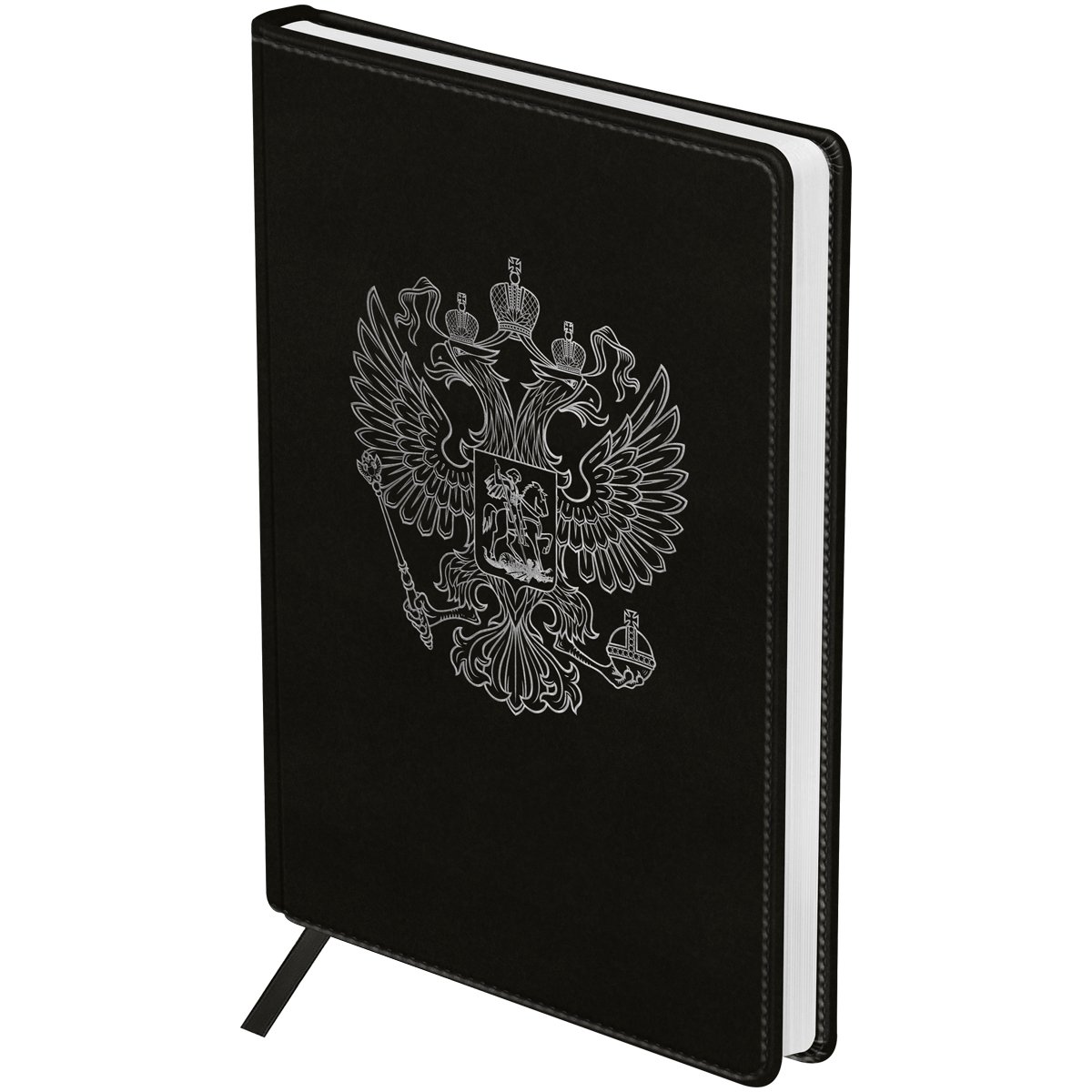 превью Ежедневник недатированный, А5, 160л., твердый переплет, кожзам, BG «Орел», черный