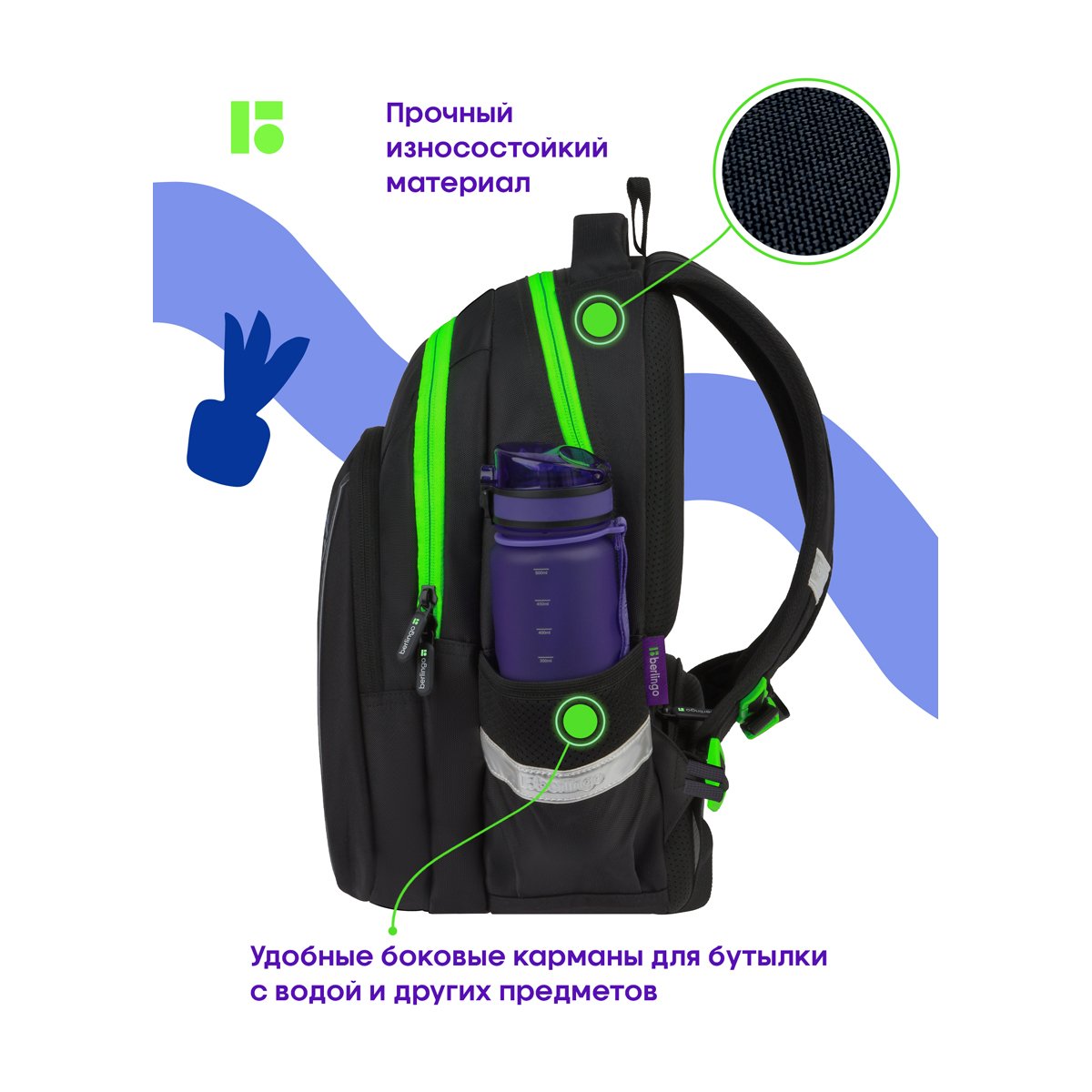 Рюкзак Berlingo Comfort «Future is now» 38×27×18см, 3 отделения, 3 кармана, эргономичная спинка