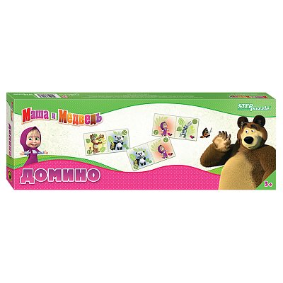 Настольная игра Домино Step Pazzle «Маша и Медведь», картонная коробка