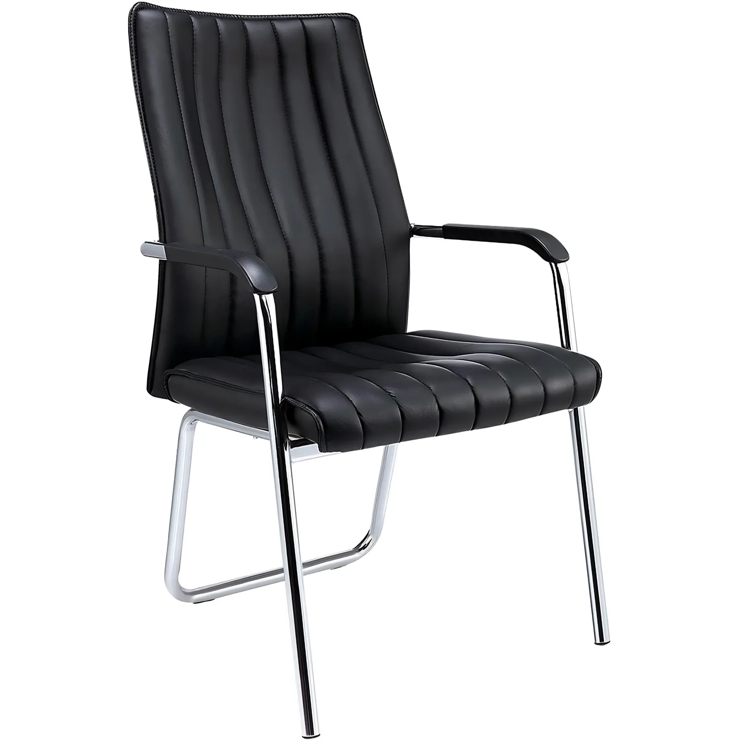 Конференц-кресло Easy Chair 811 VPU чёрное (экокожа, металл хромированный)