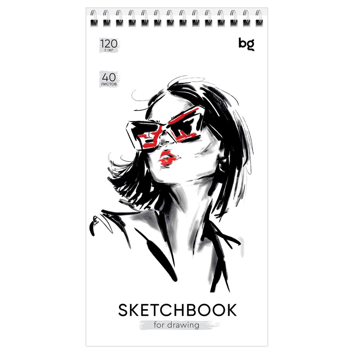 Скетчбук 40л. 105×195 на гребне BG «Fashion», 120г/м2