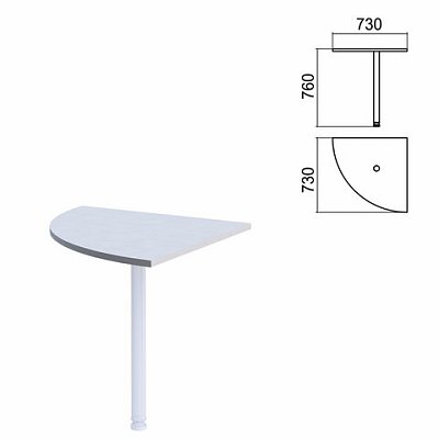 Стол приставной угловой «Арго»730×730 ммБЕЗ ОПОРЫсерый