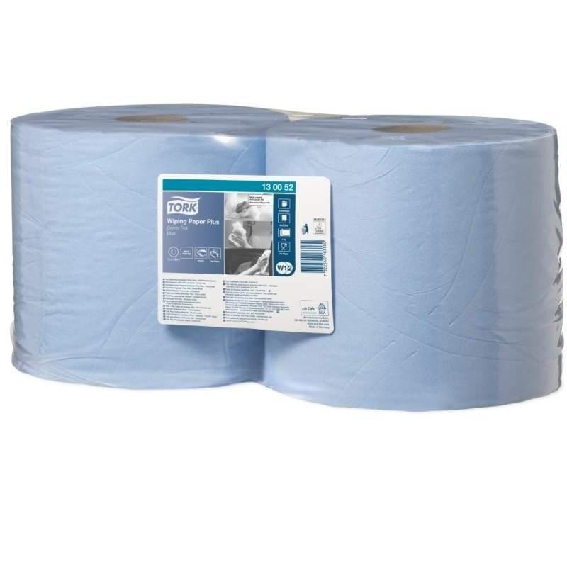 Протирочная бумага в рулонах Tork W1/W2 2-слойная (голубая, 2 рулона по 255 метров)