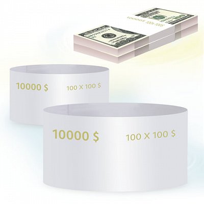 Кольцо бандерольное номинал 100 $ (40×76 мм, 500 штук в упаковке)