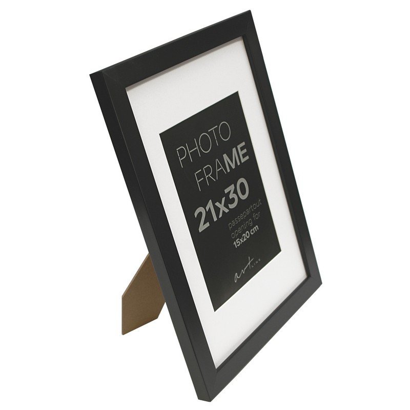 Рамка пластиковая с паспарту Gloria Black 21×30 см черная