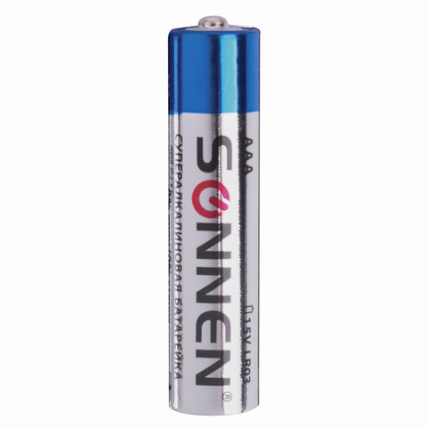 Батарейки SONNEN Super Alkaline, AAA (LR03, 24А), алкалиновые, 10 шт., в коробке