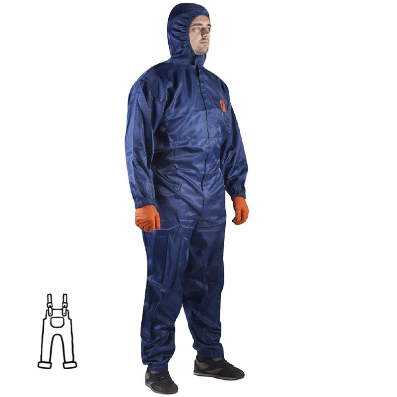 превью Комбинезон многоразовый с капюшоном синий Jeta Safety JPC75b (размер 50-52, L)