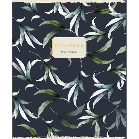 Тетрадь А5, 48 л. BRUNO VISCONTI, скоба, клетка, Soft-Touch, фольга, «FLORAL PATTERN» (5 видов)