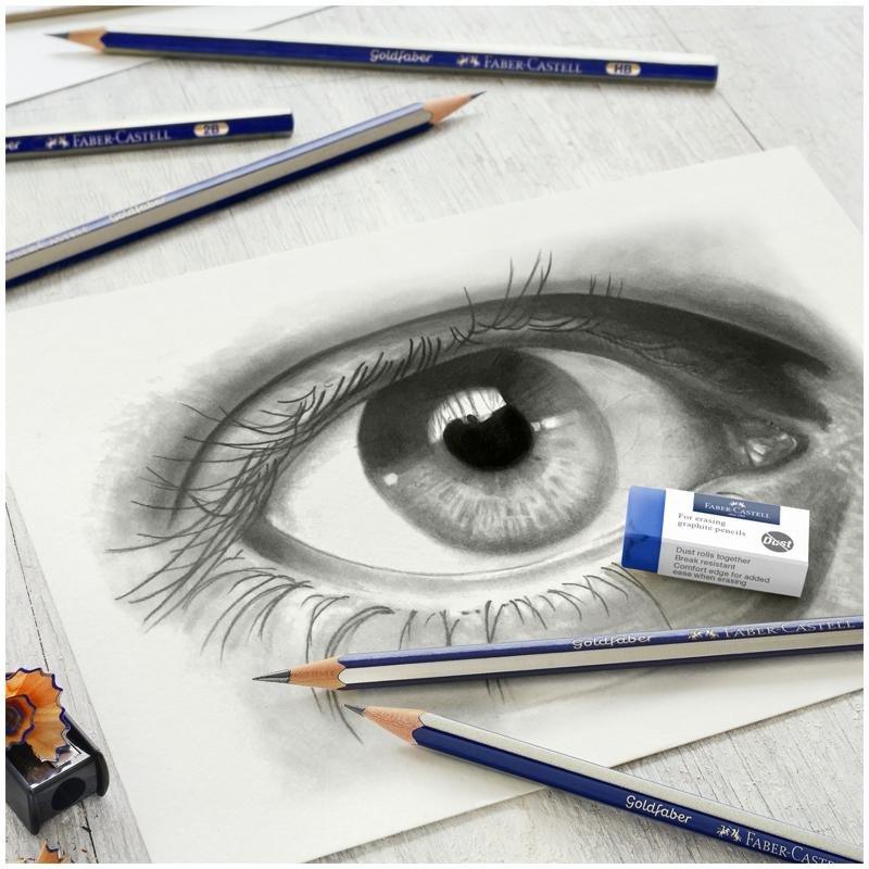 Набор карандашей ч/г Faber-Castell «Goldfaber», 6шт. +ластик+точилка, 2H-6B, заточен., карт. уп., евр