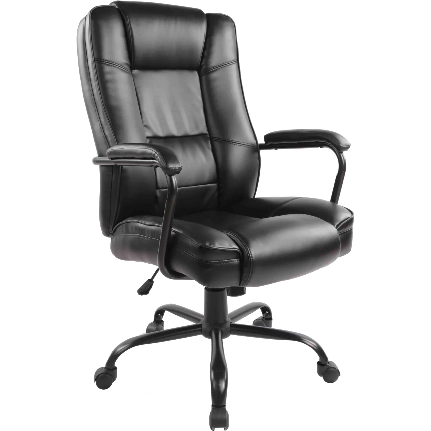 Кресло для руководителя Комус Мебель (Easy Chair) 584 чёрное (рециклированная кожа, металл крашеный)