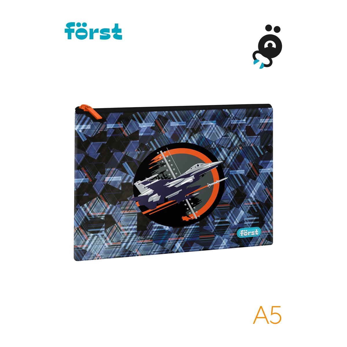 Папка текстильная А5 Först «Orange Plane», 255×205 мм, 1 отделение, полиэстер