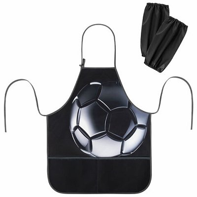 Накидка фартук с нарукавниками для труда BRAUBERG KIDS, 2 кармана, 46×54 см, «Score ball»