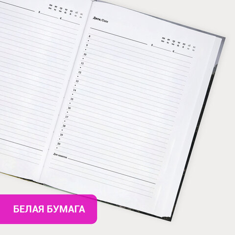 Ежедневник недатированный с резинкой А5 145×203 мм, BRAUBERG, твердый, 128 л., «Forest»