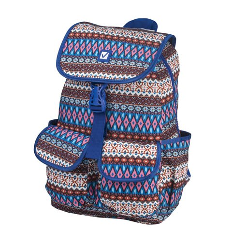 превью Рюкзак BRAUBERG молодежный, узоры, «Этник», на застежке, 34×25×12 см