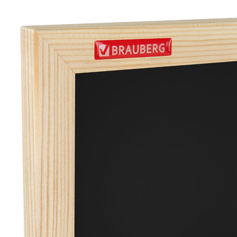 Доска для мела магнитная 45×60 смчернаядеревянная рамкаBRAUBERG «Wood»238802