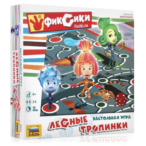 превью Игра-ходилка настольная детская «Фиксики. Лесные тропинки», игровое поле, фишки, жетоны, ЗВЕЗДА