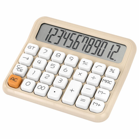 Калькулятор настольный BRAUBERG KW-1000-BG (152×132 мм)3D-кнопки12 разрядовбежевый272957