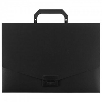 Портфель пластиковый STAFF А4 (320×225×36 мм), без отделений, черный, 229241