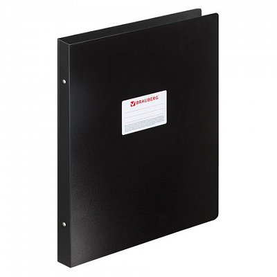 Папка на 4 кольцах BRAUBERG "Стандарт", А3, вертикальная, 30 мм, черная, до 250 листов, 0,8 мм