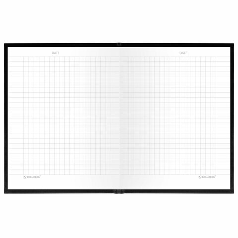 Блокнот МАЛЫЙ ФОРМАТ 110×147 мм, А6, 80 л., твердый, клетка, BRAUBERG «Minimal», черный