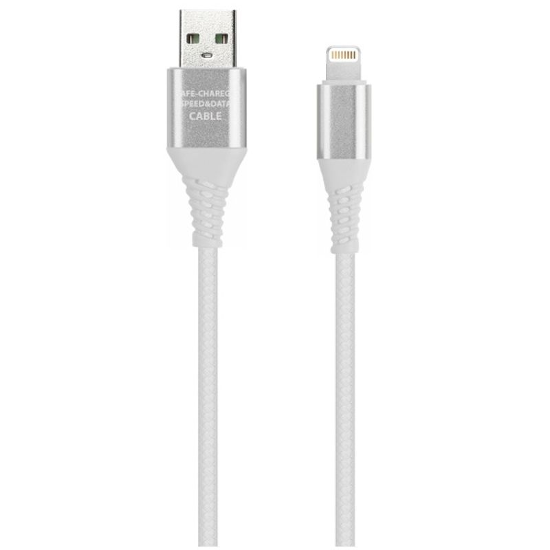 превью Кабель Smartbuy Gear, USB2.0 (AM) - 8pin, Lightning(M), для Apple, в резиновой оплетке, 2A output, 1м, белый