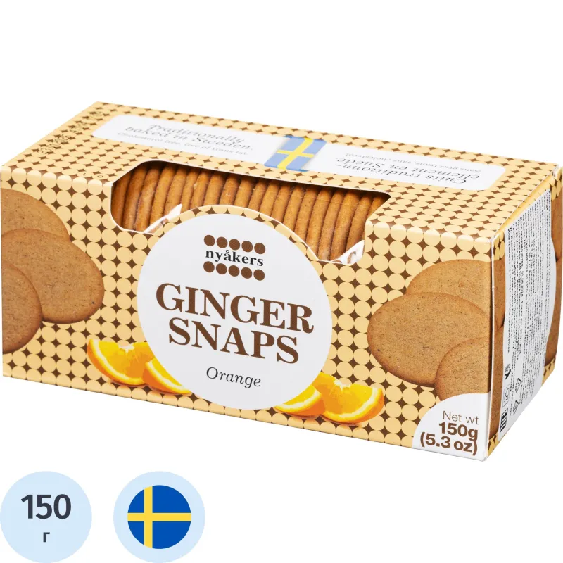 Печенье песочное Nyakers имбирное со вкусом апельсина 150 г