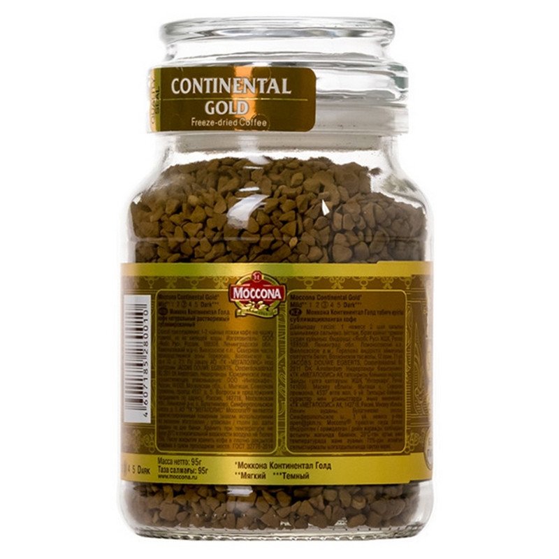 Кофе растворимый Moccona Continental Gold 95 г (стекло)