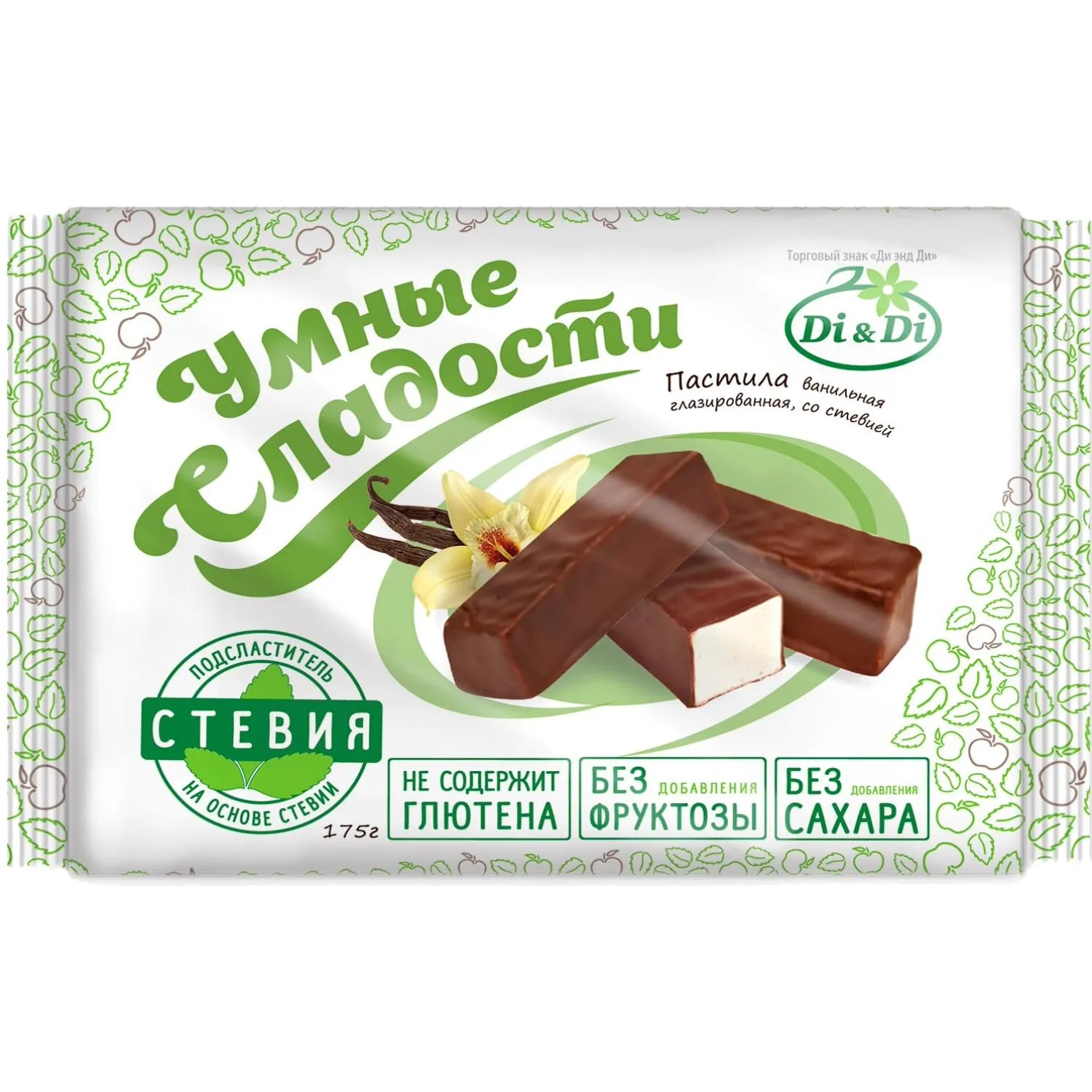 превью Пастила Умные сладости Di&Di ванильная в шоколадной глазури 175 г