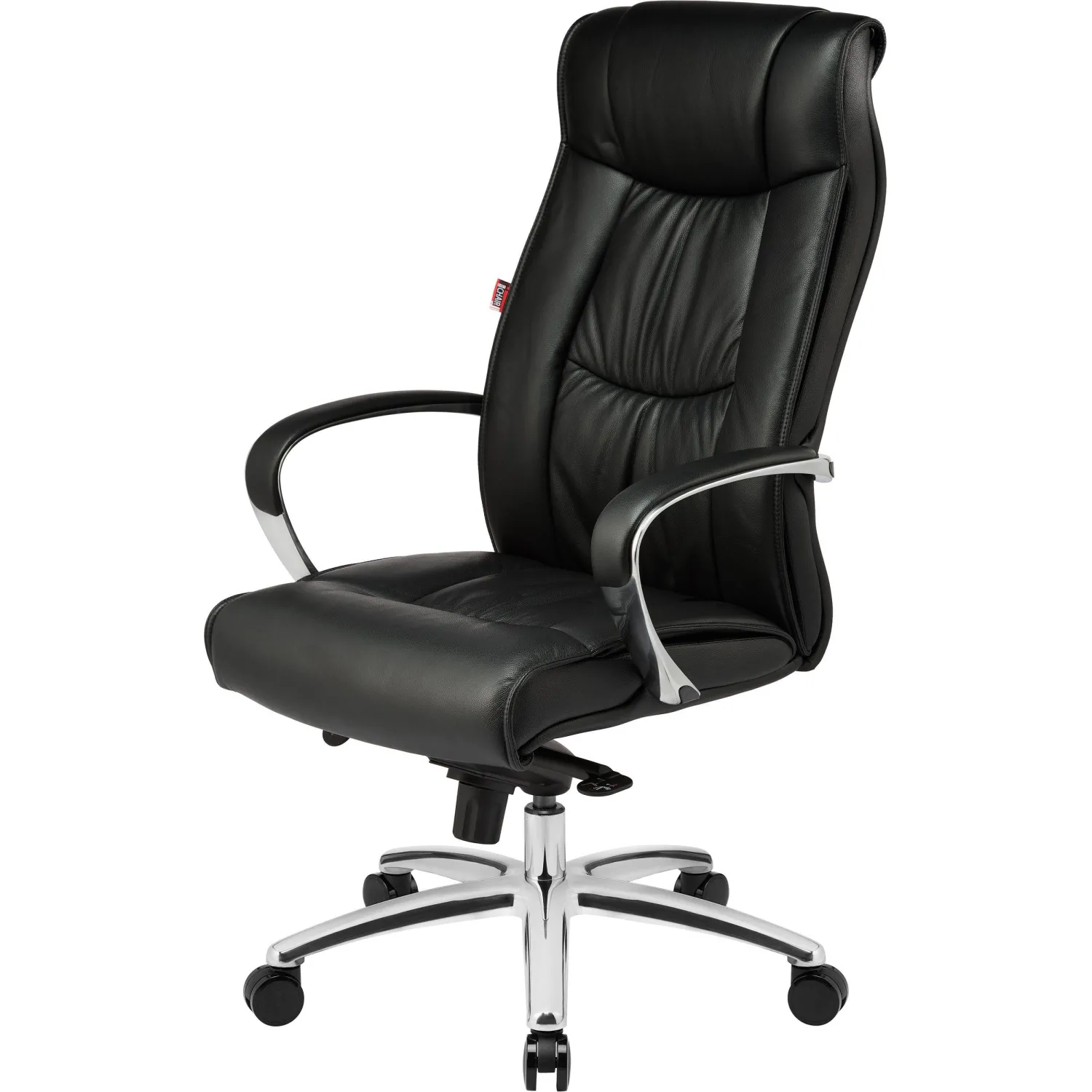 Кресло для руководителя Комус Мебель (Easy Chair) 534 чёрное (натуральная кожа с компаньоном, металл хромированный)
