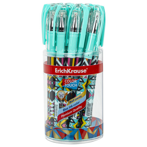 Ручка шариковая ERICH KRAUSE ColorTouch «Ornament», СИНЯЯ, узел 0.7 мм, линия письма 0.35 мм