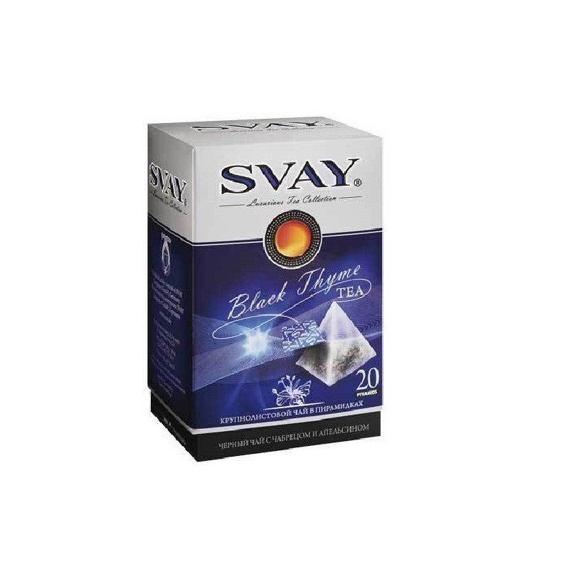 превью Чай Svay Black Thyme черный с чабрецом 20 пакетиков