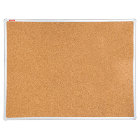 Доска пробковая для объявлений (90×120 см), алюминиевая рамка, BRAUBERG