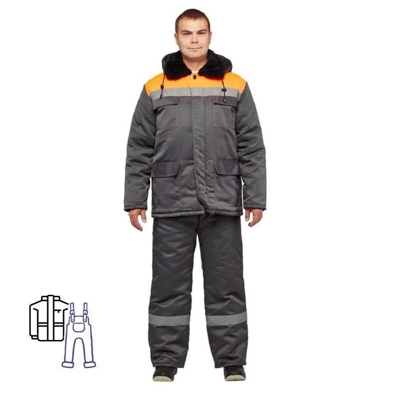 Костюм рабочий зимний муж з35-КПК сер/оранж ( 60-62) 194-200 (Арсенал-СП)