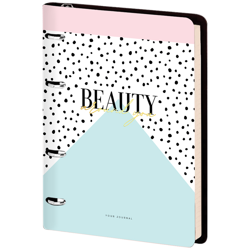 превью Тетрадь на кольцах А5, 80л. ЛАЙТ, кожзам, Greenwich Line «Vision. Beauty», тон. блок