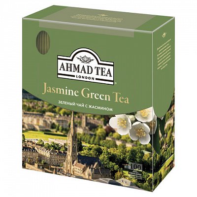 Чай зеленый Ahmad Tea Green Jasmine (100 пакетиков в упаковке)